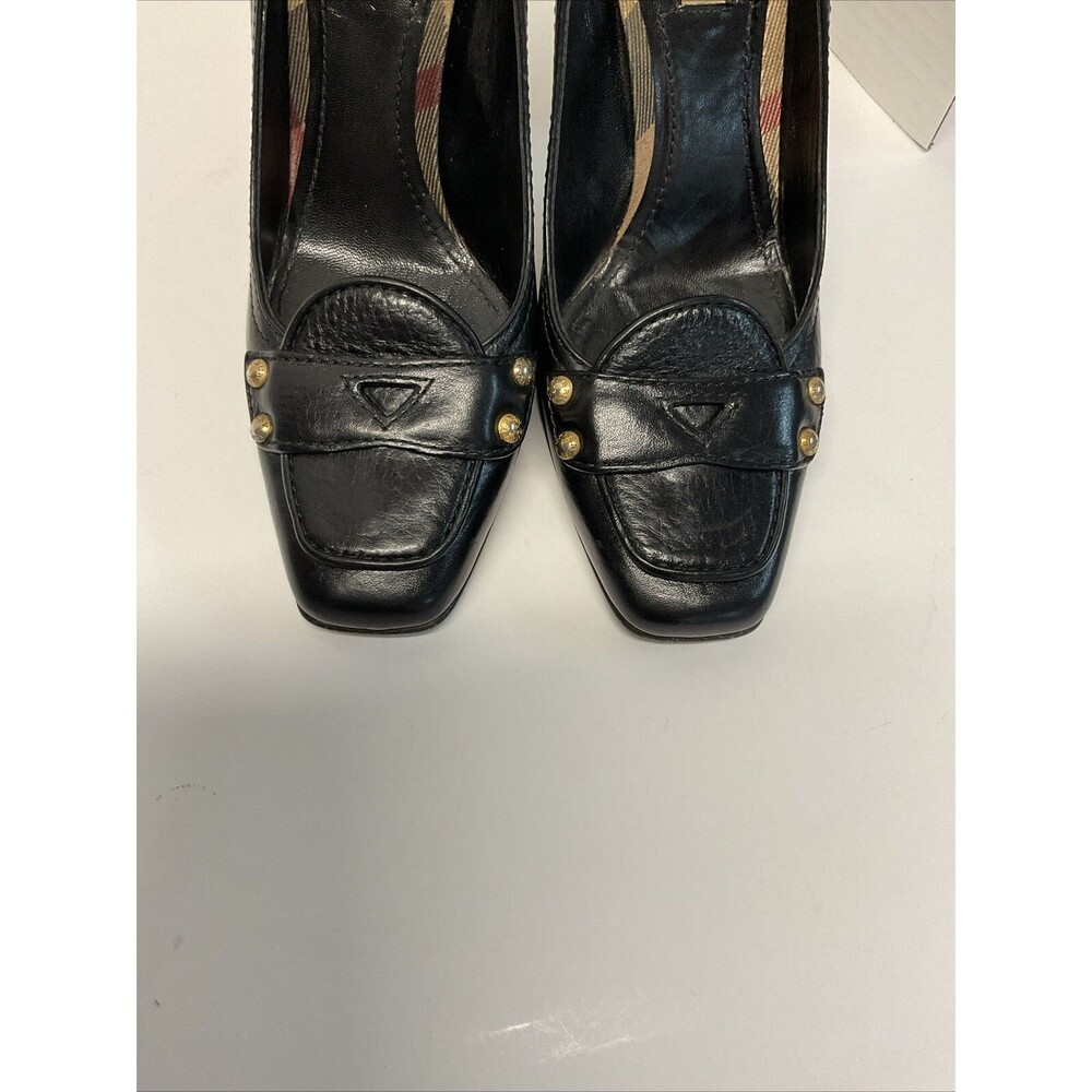 Burberry Italy Leather studded accents Black High Heels size 38 ( 7 in US ) - Picture 3 of 15